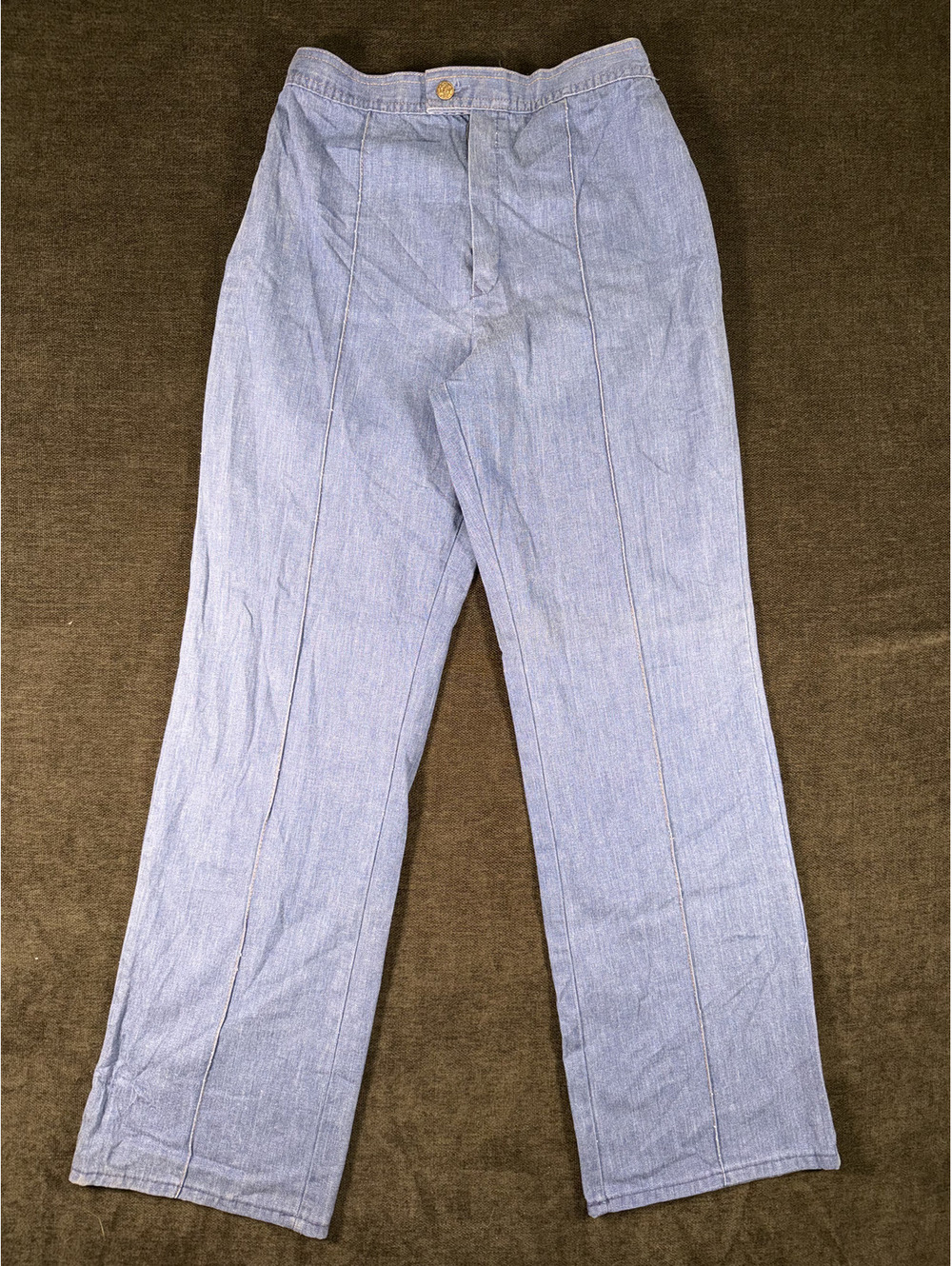 Vintage Sears Blue Cotton Pants Size 14 (Broken Zipper)